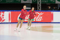 Shanice Millane Weber und Patricia Bognar laufen sich vor ihrem Wettbewerb ein. (Foto: SOD/Luca Siermann)