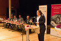 In ihrer Rede heißt Isabelle Weykmans, Ministerin für Kultur, Beschäftigung und Tourismus, die Deutsche Delegation herzlich in Bütgenbach willkommen. (Foto: Luca Siermann)
