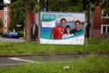 Die 9m² großen Plakate machen weithin sichtbar auf die Special Olympics Düsseldorf 2014 aufmerksam. (Foto: Dietmar Wiegel)