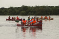 Im 4er Canadier lieferten sich die Teams spannenden Rennen auf dem Unterbacher See. (Foto: SOD/Jo Henker)
