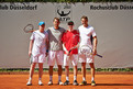 Abschlussfoto der beiden Teams: SO-Athlet Simon Götting, Johan Brunstrom (ATP-Profi), SO-Athlet Patrick Haberland und Frederik Nielsen (ATP-Profi). (Foto: SOD/Tom Gonsior)