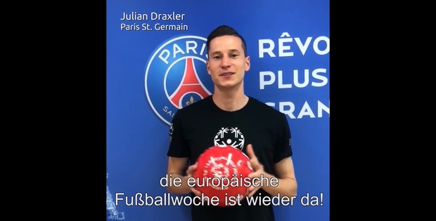 Julian Draxler unterstützt die Europäische Fußballwoche 2019