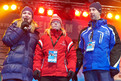 Die "Gesichter der Spiele" Magdalena Neuner, Lisa Schnitzer und Stephan Holzmann auf der großen Bühne der Eröffnungsfeier. (Foto: ADAC/Tom Gonsior)