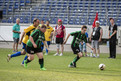 Das Spiel vom Diakoniewerk Westsachsen Niederlungwitz (grün) gegen das Antoniusheim Fulda (gelb) fand in der HDI Arena statt. (Foto: SOD/Stefan Holtzem)