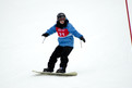 Matthias Pütz (Lebenshilfe e.V. Kreisvereinigung Mettmann) bei den Finalläufen im Snowboard. (Foto: SOD/Stephanie Reiner)