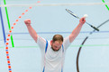 Badminton: Doron Gaul, Sassen/Richtholf Lebensgemeinschaft, freut sich über seinen Sieg. (Foto: SOD/Sascha Klahn)