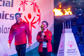 Rune Dahmke und Michaela Harder haben gemeinsam das Special Olympics Feuer entzündet. (Foto: SOD/Sascha Klahn)