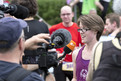 Leichtathletik, 10.000 m Lauf: Svenja Schwarz im Interview mit dem ZDF. (Foto: SOD/Florian Conrads)