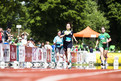 Leichtathletik: Henrike Meyer (Rotenburger Werke) läuft ihren Mitläufern davon. Stefanie Hilger (rechts, Rathenower Werkstätten) und Annika Sube (links, Norderstedter Werkstätten) sind hinter ihr. (Foto: SOD/Stefan Holtzem)