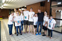 Thomas Lurz, mehrfacher Medailliengewinner bei Weltmeisterschaften und Olympischen Spielen, besucht die Schwimmerinnen und Schwimmer im Uni Sportforum der Universität Kiel. (Foto: SOD/Stefan Holtzem)