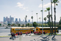 Nach der Besichtigung des Dodgers Stadium ging es mit den bekannten Schulbussen zurück. (Foto: SOD/Jörg Brüggemann (OSTKREUZ)