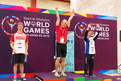 Großer Jubel bei den drei Medaillengewinnern (vlnr.) Gleb Diachenko (RUS), Benjamin Weese (GER) und Yusei Sato (JPN). (Foto: SOD/Luca Siermann)
