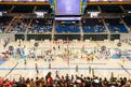 Die Halle der Volleyballwettbewerbe auf dem Gelände der UCLA. (Foto: SOD/Jörg Brüggemann (OSTKREUZ)