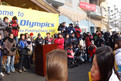 Willkommenszeremonie bei Ankunft im Athletendorf in PyeongChang. Das Medieninteresse ist groß. Foto: SOD