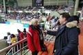 Petra Sommermeier (Headcoach Eisschnelllauf) im Interview mit Taufig Khalil (BR). Foto: SOD