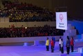 Die Special Olympics Fahne wird gehisst. Foto: Luca Siermann