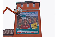 Riesenposter für die Landesspiele in Marburg. Foto - Schaake BC