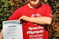 Stefanie Wiegel, Athletensprecherin von Nordrhein-Westfalen, legte beim Special Olympics Spendenlauf stolze 7 Kilometer zurück! Foto: Special Olympics Nordrhein-Westfalen